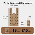 VETRESKA Dog Poop Bags with Handles 240 Count, Coffee Scented Waste Bags | Leak-Proof Thick Dog Bags for Poop, Easy-Tie Large Poop Bags, 16 Refill Rolls for Dog Walking Cat Litter