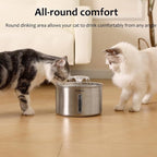 Cat Water Fountain Stainless Steel, 102oz/3L Automatic Pet Water Fountain with 6 Replacement Filters & 6 Pre-Filter Sponges for Cats, Dogs (Cat Fountain + 6 Filters + 6 Sponges)
