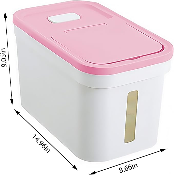 Rice Storage Container 22 lbs Storage Box with Lid Food Storage Flour Bin for Kitchen Pantry Organization, Pet Dog Cat Food Storage Container