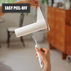 7.9'' Large Lint Roller for Pet Hair Extra Sticky, Extendable Handle | Storage stand included with 4 refills 360 sticky sheets for couches, carpets, beds, clothes, and furniture