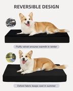 KSIIA Orthopedic Dog Bed for Medium Dogs with Waterproof Lining,Black,29x18 | Deluxe Soft Plush Dog Crate Bed, Washable Pet Mat with Removable Cover & Egg Crate Foam for Medium Dogs Sleeping & Relaxing