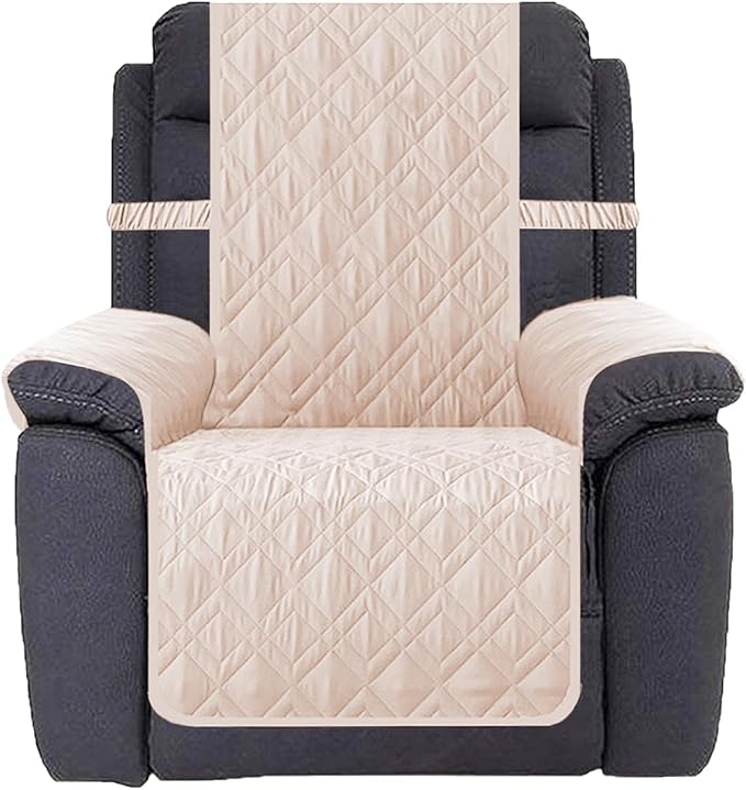 Ameritex Waterproof Nonslip Recliner Cover Stay in Place, Dog Chair Cover Furniture Protector, Ideal Recliner Slipcovers for Pets and Kids (Babypink, 23")