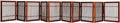 Urnporium Freestanding Wooden Dog Gate Foldable Indoor Pet Gate No Drill Expandable Barrier for Doorways Stairs Hallway Portable Wood Fence for Small Dogs & Puppies (Brown Pet Gate, 10 Panel 24" Tall)