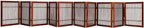 Urnporium Freestanding Wooden Dog Gate Foldable Indoor Pet Gate No Drill Expandable Barrier for Doorways Stairs Hallway Portable Wood Fence for Small Dogs & Puppies (Brown Pet Gate, 10 Panel 24" Tall)