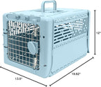 SportPet Designs Collapsible X-Small Pet Travel Carrier (Blue), Hard-Sided Kennel for Small Dogs, Puppies, Cats, Kittens, Animals up to 20lbs, Washable Home & Outdoor Pet Crate, 19.6"L x 13.5"W x 12"H