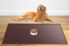 XXXL Pet Food Mat, 48" x 32" Largest Silicone Dog Mats for Food and Water, Nonslip Pet Feeding Mats for Floors,Dog Cat Bowl Mat with Raised Edges, Drak Brown