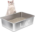 Stainless Steel Litter Box, 20"x14"x6" Large Metal Cat Litter Box | Easy to Clean, Non Stick No Smell,Steel Litterbox for Adult Cats/Kitty