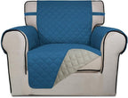 PureFit Reversible Quilted Sofa Cover, Water Resistant Slipcover Furniture Protector, Washable Couch Cover with Non Slip Foam and Elastic Straps for Kids, Pets (Small, Peacock Blue/Beige) | Peacock Blue/Beige, Water Resistant Couch Protector, Washable ...