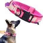 Tactical Dog Collar Adjustable Military Nylon Dog Collar with Control Handle and Heavy Duty Metal Buckle for Medium and Large Dogs (Pink Camo,L) | 1000D Heavy-Duty Nylon Fabric,Quick-Release Metal Buckle,Adjustable Fit,Soft-Padded Webbing,D-Ring,for Tr...