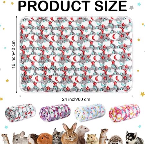 Reginary 4 Pcs Guinea Pig Fleece Cage Liners, Moon Star, 24 x 16 Inch - Image 5