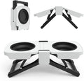 Elevated Dog Bowls Stand, Portable Travel Dog Bowls with Collapsible Silicone Double Diner Bowl, 5 Cups Capacity Food and Water Bowl with No Spill Edge Non-Slip Stand,Ideal for Medium & Large Dogs