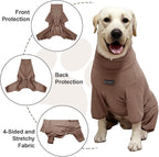 Dog Pyjamas PJS Sweater Clothes and Home Clothing Suitable for Small to Medium Breeds of Dogs, Dog Neutering Suits, Extra-Large Stretch Fabric, Four-Legged Clothes (Thickened Coffee, L)