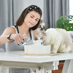 Cepheus Pet Drinking Fountain-2.1L/71oz Ceramic Cat Water Fountain-Automatic Ceramic Water Fountain for Cats and Dogs with with Ultra-Quiet Pump(White)
