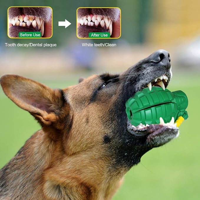 Dog Chew Toys for Aggressive Chewers,Food Grade Non-Toxic Dental Pet Toy,Tough Durable Indestructible Dog Toys for Small Medium Large Dogs.Green