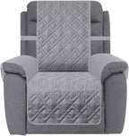Ameritex Waterproof Nonslip Recliner Cover Stay in Place, Dog Chair Cover Furniture Protector, Ideal Recliner Slipcovers for Pets and Kids (Light Grey, 30'')