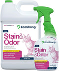 Eco Strong Cat Stain and Odor Remover| Enzyme Urine Odor Neutralizer - Stain Remover for Carpet, Litter Boxes, Bedding, and Laundry [160 Fl Oz Bundle]