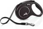 FLEXI® Classic Tape Retractable Dog Leash, Medium, 16 ft - Black | German engineered, original flexi leash, durable quality for dogs up to 55 lbs, tangle-free, walking, reliable brake system