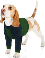 Lelepet Dog Recovery Sleeve for Wounds Front Legs, Stop Licking Dog Shirt | Elbow Protector for Leg Injuries Shoulder Wounds After Surgery Male Female,Zippered Long-Sleeved Shirt Cone Alternative S-3XL