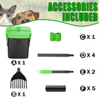 FUSBUNTY Pooper Scooper Swivel Bin & Rake with 100 Waste Bags, Dog Pooper Scooper with Bag Attachment for Large Medium Small Dogs, Poop Scooper with Lid for Lawn Yard Dog Kennel