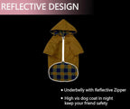 Dog Raincoat Dogs Waterproof Reversible rain Jacket Dog Small Medium Breeds Reflective Zipper Storage Pocket Harness Hole - Yellow - L