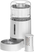 CZPET Automatic 5L Filter Dog and Cat Water Dispenser (White) | Gravity Waterer with Stainless Steel Bowl, Large Capacity and Drinking Area Noise-Free for Pets