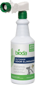 Bioda Probiotic Natural Outdoor Odor Eliminator, 32 oz Spray Bottle, Enzyme | Enzyme Cleaner Destroys Cat & Dog Odor, Neutralizer for Lawn, Artificial Grass, and Patios