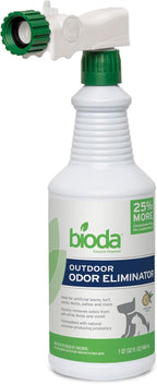 Bioda Probiotic Natural Outdoor Odor Eliminator, 32 oz Spray Bottle, Enzyme | Enzyme Cleaner Destroys Cat & Dog Odor, Neutralizer for Lawn, Artificial Grass, and Patios