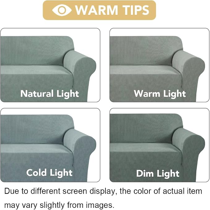 H.VERSAILTEX Slip Covers for Chair Stretching Skid Resistance Couch Cover for Dogs, Thick and Durable Soft High Spandex Jacquard Sofa Covers, Form Fitted Chair Slipcover(Armchair 31"-40", Sage)