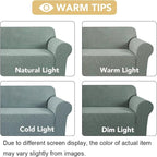 H.VERSAILTEX Stretch Couch Covers for Sofa 1 Piece Slipcovers for Couches and Sofas 3 Seater Couch Cover Feature Thick Checked Jacquard Fabric with Elastic Bottom(Large Sofa 90"-100" Wide, Sage)