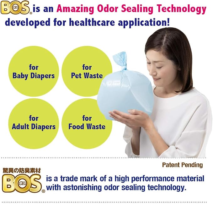 BOS Amazing Odor Sealing Dog Poop Bags - Durable, Unscented [Size: L, Color: Light Blue] (60 Count, Pack of 1) (60 Bags)