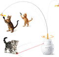 ROJECO Interactive Cat Toys, 2 in 1 Automatic Cat Toy with Flying Bird, 360°Rotation Moving Laser Kitten Toy, USB Rechargeable, Electronic Smart Sensor Kitten Toys, Suitable for Indoor Kitten