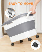 15-23 Lbs Dog Food Storage Container Airtight,Collapsible Pet Food Storage | Dog Food Container with Double Seal & Magnetic Lid,Cat Food Container with Wheels & Handle for Easy Moving,Small Jar,Scoop