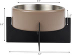 Ripple Ridge 16oz (2 Cups) Small/Medium Slanted Pet Feeder with Weighted Concrete Base and Removable Stainless Steel Bowl, Non-Slip Dishwasher Safe for Dogs, Cats, Pink DBL3001A