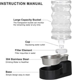 RIZZARI 8L Dog Water Bowl Dispenser:Spill Resistant Multi Pet Solution | Cleaner Drinking Water / Dishwasher Safe Bowl / Auto-Refill with No Pump / Spill Resistant / No Electricity