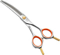 6" Small Curved Chunker Scissors, Japanese 440C Steel with Safety Round Tips, Lightweight Pet Grooming Shears for Professional Face, Paws & Body Contouring