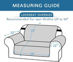 H.VERSAILTEX Reversible Loveseat Cover Water Resistant Furniture Protector for Dogs Non Slip Couch Cover with Elastic Strap Washable Loveseat Slipcover(Oversized Loveseat, Light Grey/Beige)
