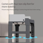 Elevated Dog Bowls with Stainless Steel Slow Feeder Bowl for Medium and Large Dogs, Spill-Proof Tiltable Dog Feeder with 2 Bowls, 6-Height Adjustable Raised Dog Bowl Stand
