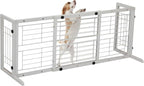 Coziwow 38" -67" Dog Gate Indoor, Pet Gates for Doorways No Drilling, Wooden Free Standing Doggie Fence for Stairs, Safety for Small to Medium-Sized Dog,White