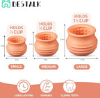 Dog Enrichment Treat Toy, Long-Lasting Wobbly Interactive Freeze Lick Toys for Dogs, Stuffable Puzzle Feeder Toy for Boredom, Silicone Treat Dispensing Chew Toy (Pastel Orange,S)
