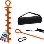 Eurmax USA Heavy Duty Dog Tie Out Stake, No-Tangle In Ground Anchor Runner for Large Dogs up to 210 Lbs - Perfect for Yard, Beach and Camping (Large,Orange)