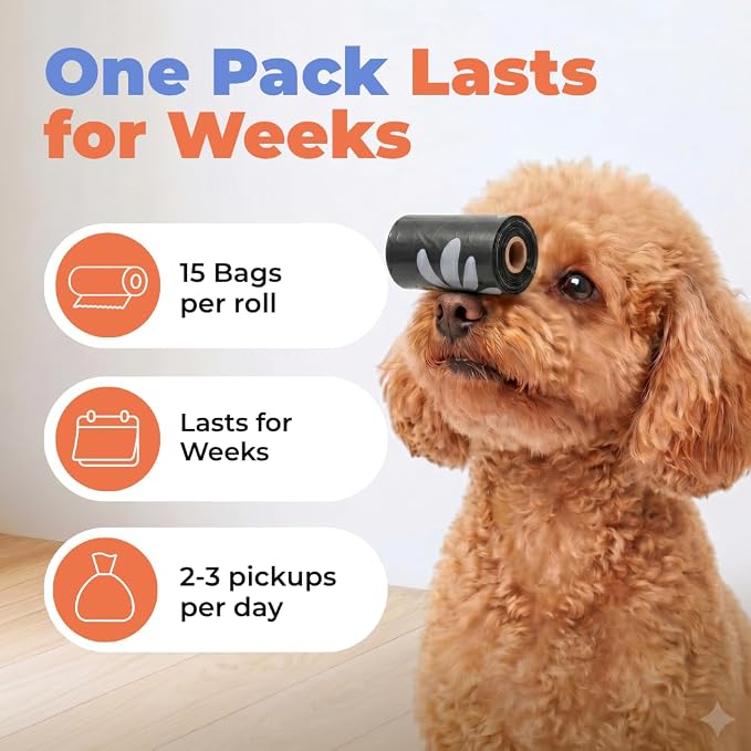 Best Pet Supplies GRS Poop Bags for Dogs - Black, 600 Count, Unscented | Unscented, 50% Post-Consumer Recycled Plastic, Leak-proof, Easy-Tear perforations, Thick Bags, Fits Standard Holders