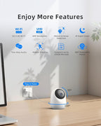 4MP Pet Camera Indoor Security Camera Plug-in 360° Pan Tilt, 5G/2.4G | with Speaker for Dog/Cat Baby Monitor | with Phone App | Motion Tracking, 2-Way Talk,Cloud & SD Card Storage, Upgrade Wi-Fi 6