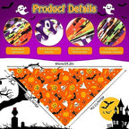 60 Pcs Halloween Dog Bandanas Bulk Adjustable Puppy Bandanas Dog Scarves Pet Grooming Bandanas Washable Holiday Dog Bandanas for Small Medium Large Dog Cat Pet Grooming Accessories Costume - Image 3