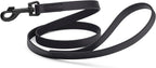 Dogline Biothane Waterproof Dog Leash Strong Coated Nylon Webbing with Black Hardware Odor-Proof Easy to Clean High Performance for Small or Large Dogs Made in USA 4 or 6 ft Lead, Black