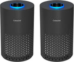 2 Pack Air Purifiers for Bedroom Home, Cobectal Air Cleaner with HEPA 3-in-1 Filter for Room up to 1050 ft², Sleep Mode & Aroma Function, Portable Air Purifiers for Office, Dorm, RVs, Black