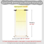Lumizone 61.02" Extra Tall Pet Gate for Cat Dog 30.12"-34.05" Wide Cream | Extra Tall Cat Gate for Doorway Hallway Stairs Pressure Mounted 1.37" Gap No Drilling Auto-Close Dual-Lock