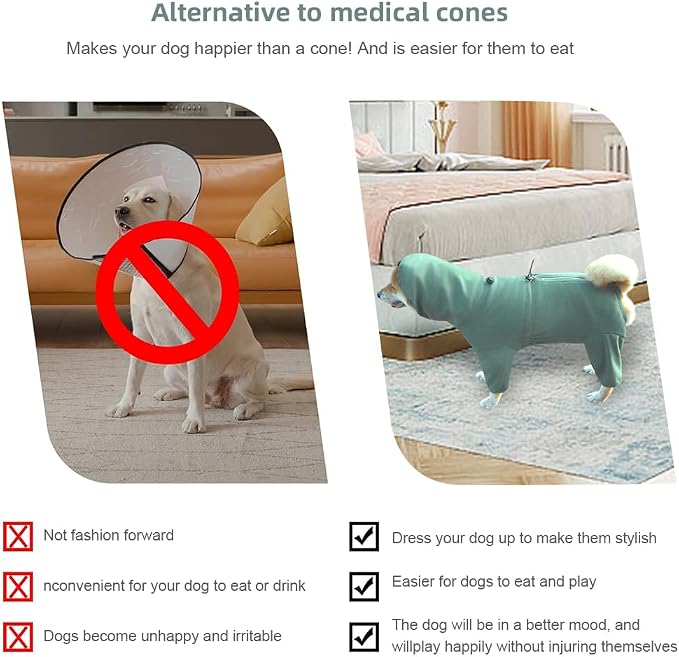 Dog Pajamas for Large Dogs,Extra Large Stretch, Suitable for Adult, Medium-Sized Dogs, Large Pet Jumpsuit Four-Legged Dog Clothes, Pet Clothing. (Green Color, 3XL)