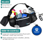 PetAmi Dog Fanny Pack, Treat Pouch for Dog Walking, Training, Built in Poop Bag Dispenser, Water Bottle Holder, Collapsible Bowl, Pet Treat Waist Belt for Hiking, Running, Kibbles (Black)