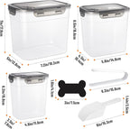 ZooZoo Dog Treat Container, Airtight Pet Food Storage, BPA-Free, 3 Pack | Stackable Transparent Jars In 3 Sizes Keep Snacks Fresh, Wide Mouth Scooping, Labels, Tongs, Marker, Puppy, Cat Supplies