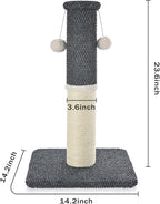 Made4Pets Cat Scratching Post with Sisal & Carpet for Indoor Cats, 23.6" | Cat Scratcher with Wide Stable Base, Interactive Hanging Toys, Ideal for Kittens, Small Cats and Everyday Indoor Play